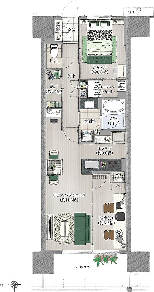 葵クロスタワー 間取り D