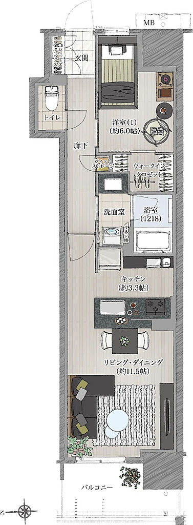 葵クロスタワー 間取り F