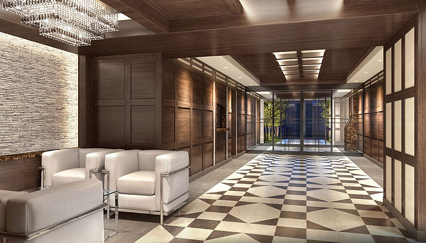 クレアホームズ米子駅 ザ・レジデンス エントランスホール完成予想CG