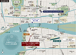 クレアホームズ松江天神町 ザ・レジデンス 現地案内図