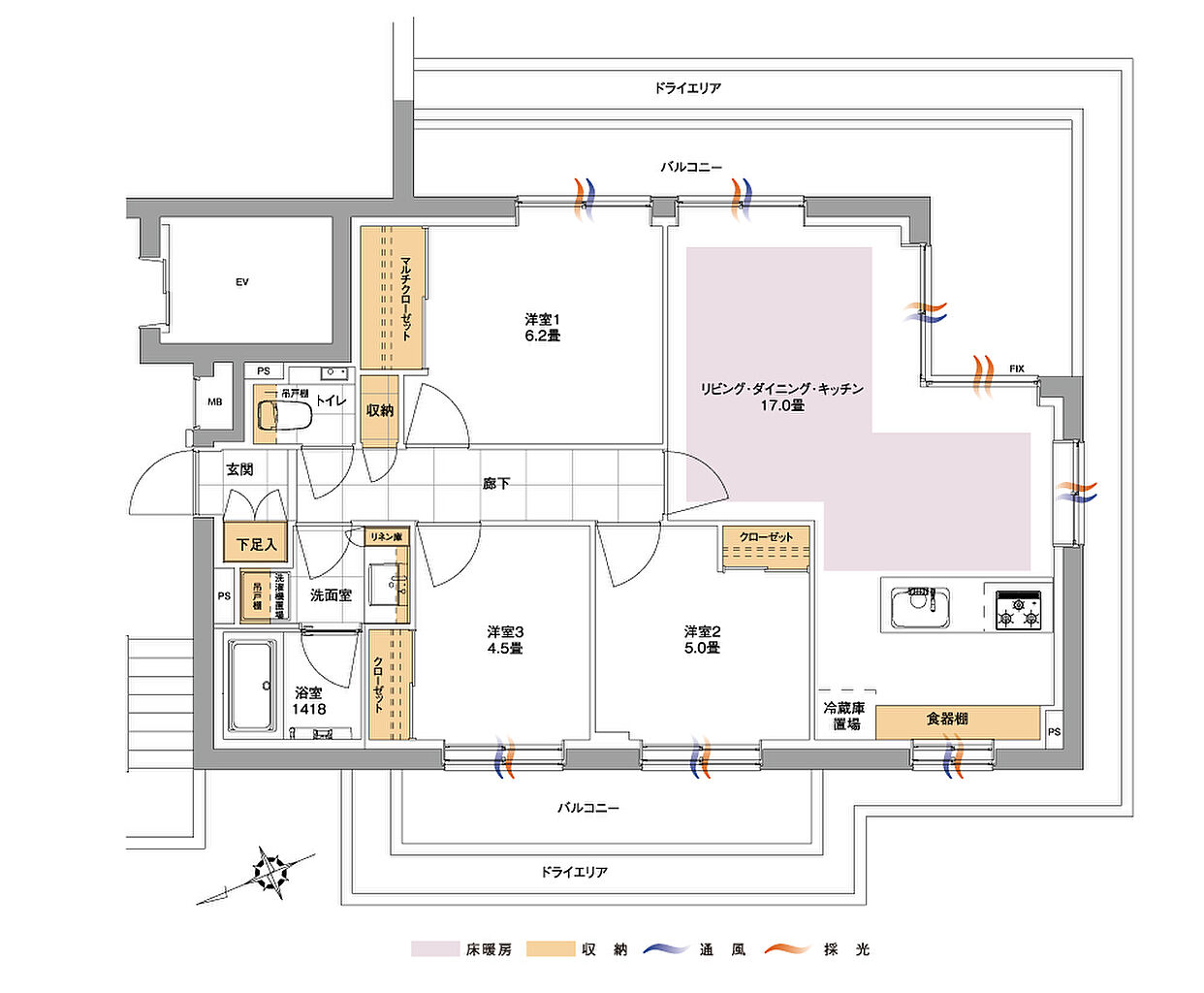 バースシティ・ザ・マーク溝の口 間取り A1