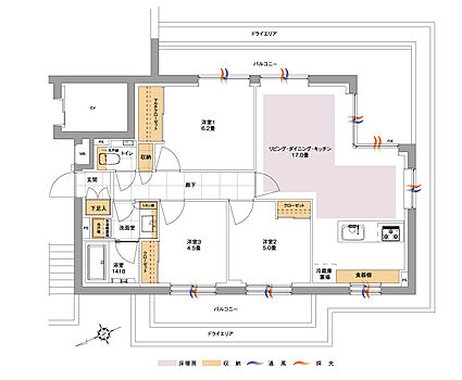 バースシティ・ザ・マーク溝の口 間取り A1