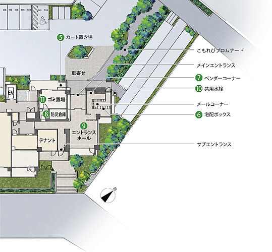 ウエリスつくばみどりの 敷地配置イラスト