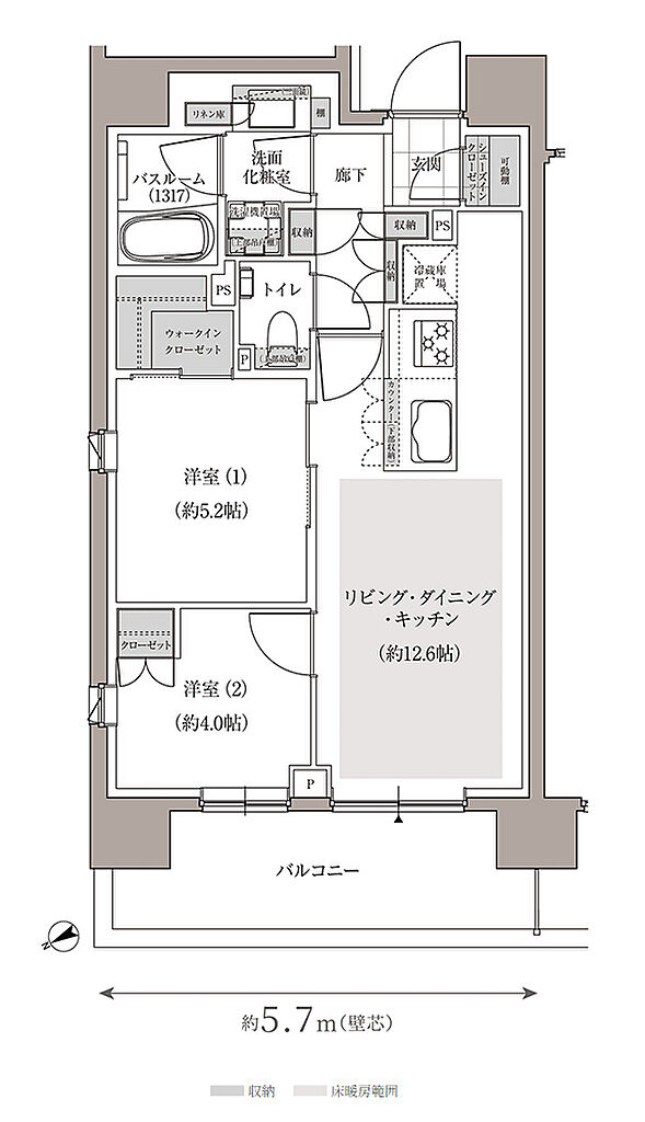 アトラス上野根岸 間取り B