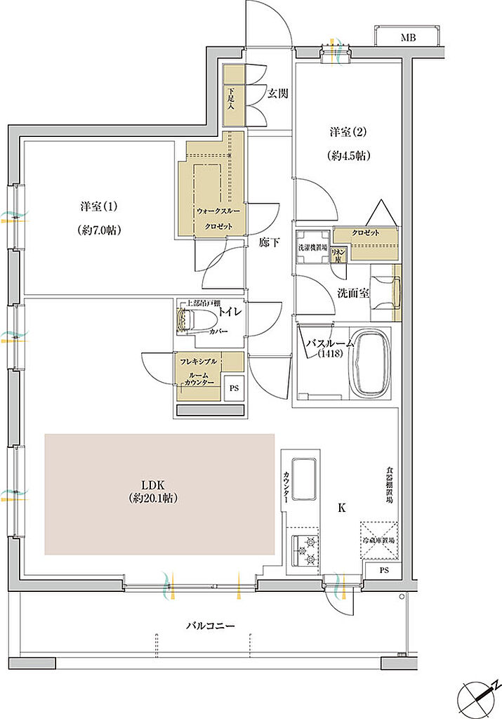シンビエンス世田谷尾山台 間取り A【セレクトプラン1】