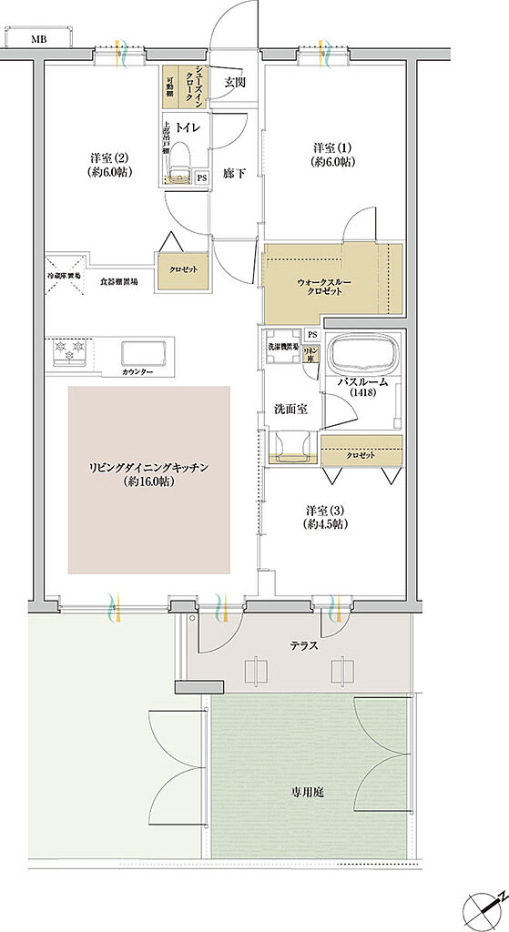 シンビエンス世田谷尾山台 間取り B1g