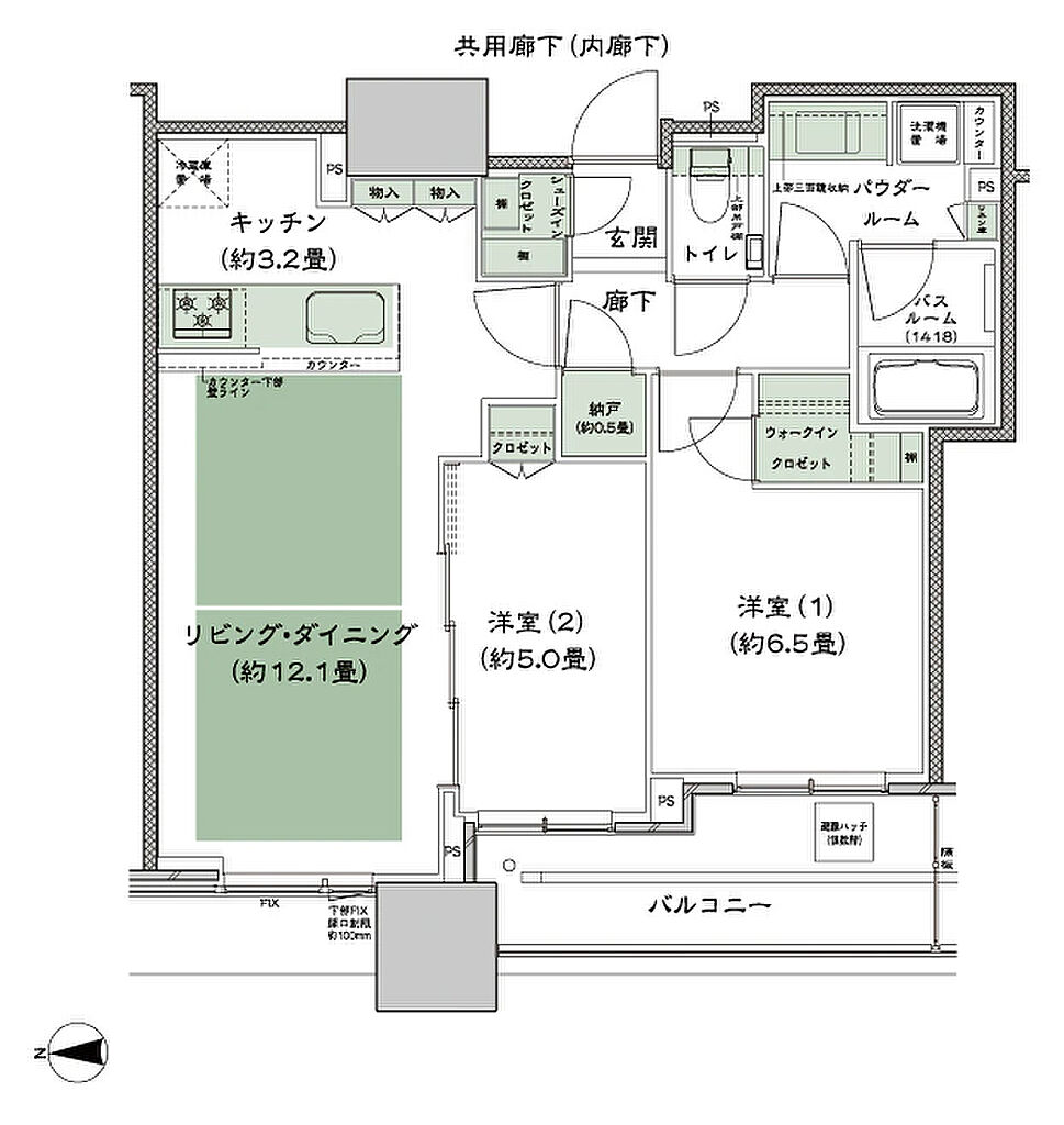 シティタワー大阪本町 間取り W-60D