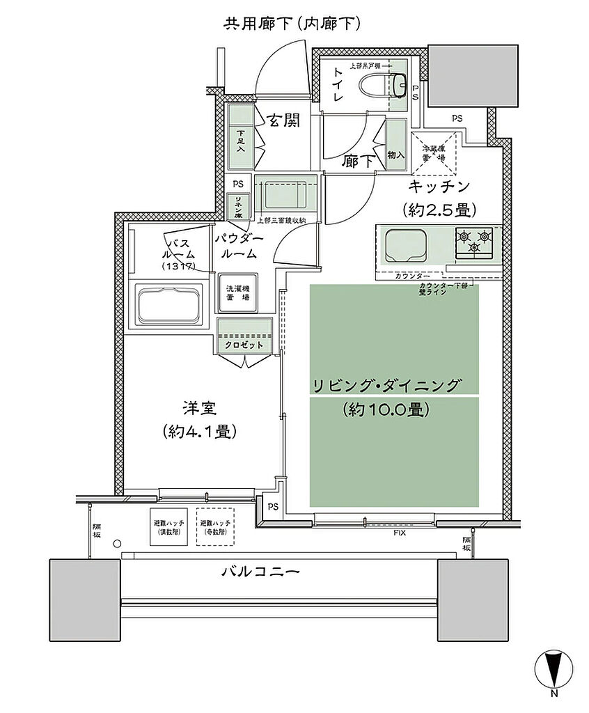 シティタワー大阪本町 間取り N-40B1