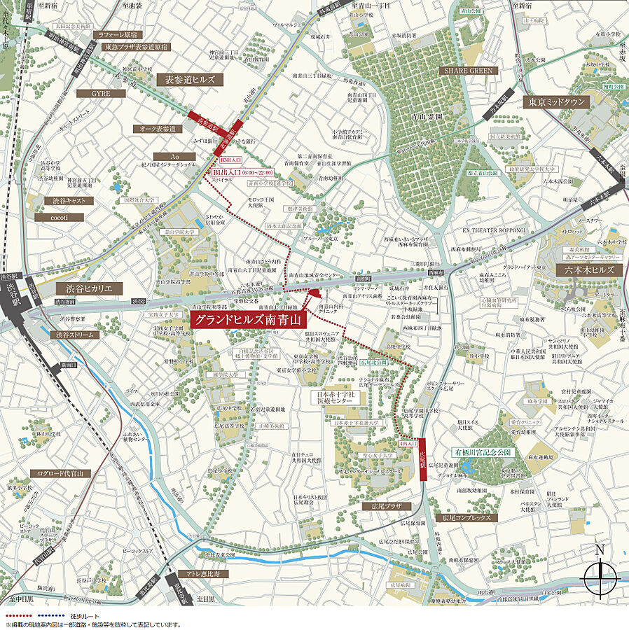 グランドヒルズ南青山：案内図