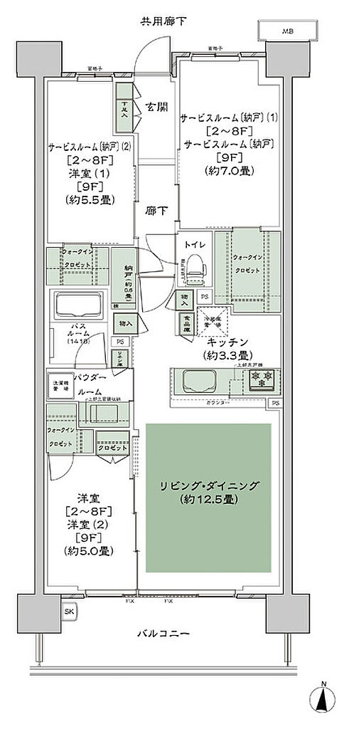 シティハウス小金井公園 間取り H-75A4s