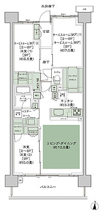 シティハウス小金井公園 間取り H-75A4s