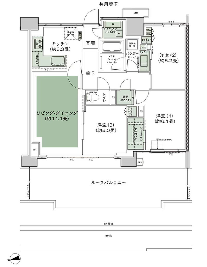 シティハウス小金井公園 間取り A-70G1r