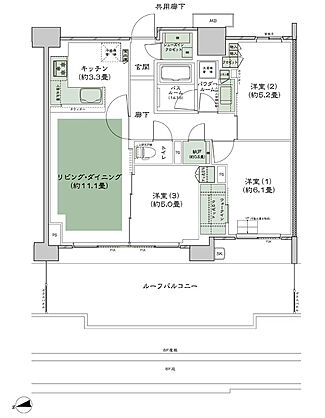 シティハウス小金井公園 間取り A-70G1r