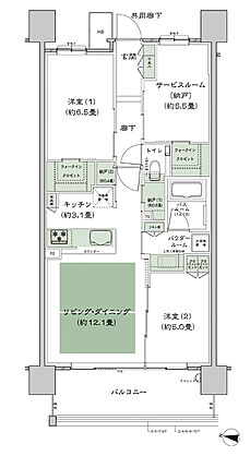シティハウス堤通雨宮町 間取り B6-標準