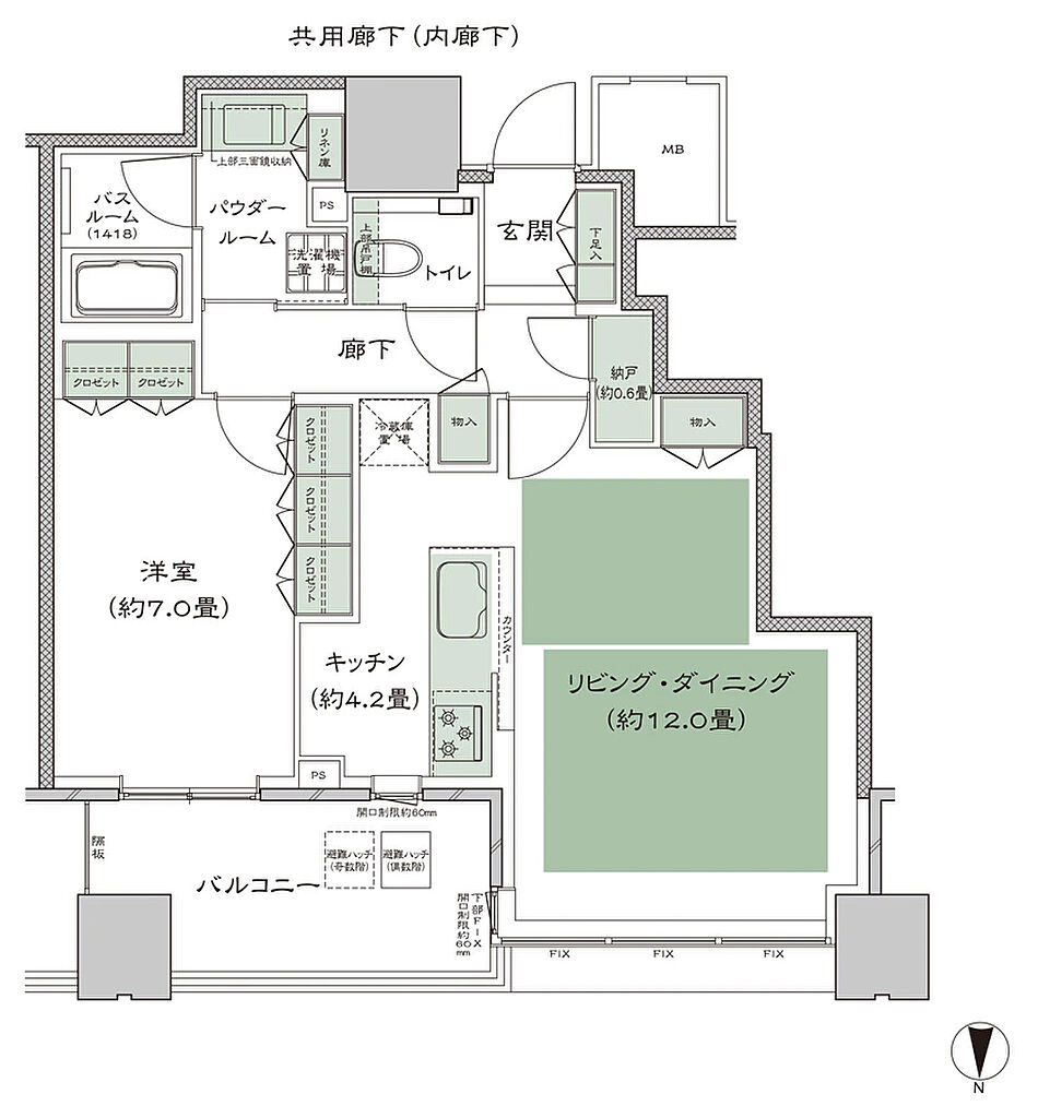 梅田ガーデンレジデンス 間取り N-60K