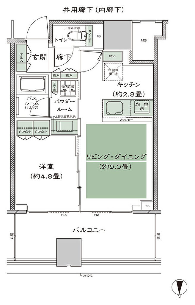 梅田ガーデンレジデンス 間取り N-40E