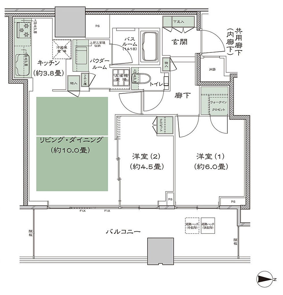 梅田ガーデンレジデンス 間取り E-60E