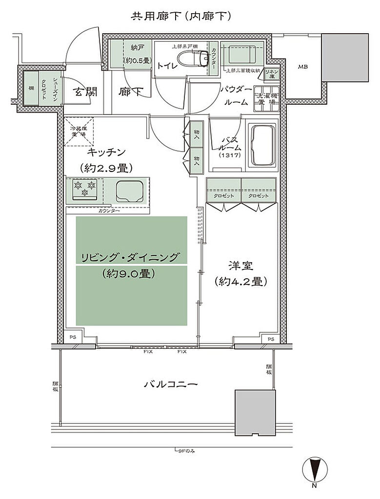 梅田ガーデンレジデンス 間取り N-40C