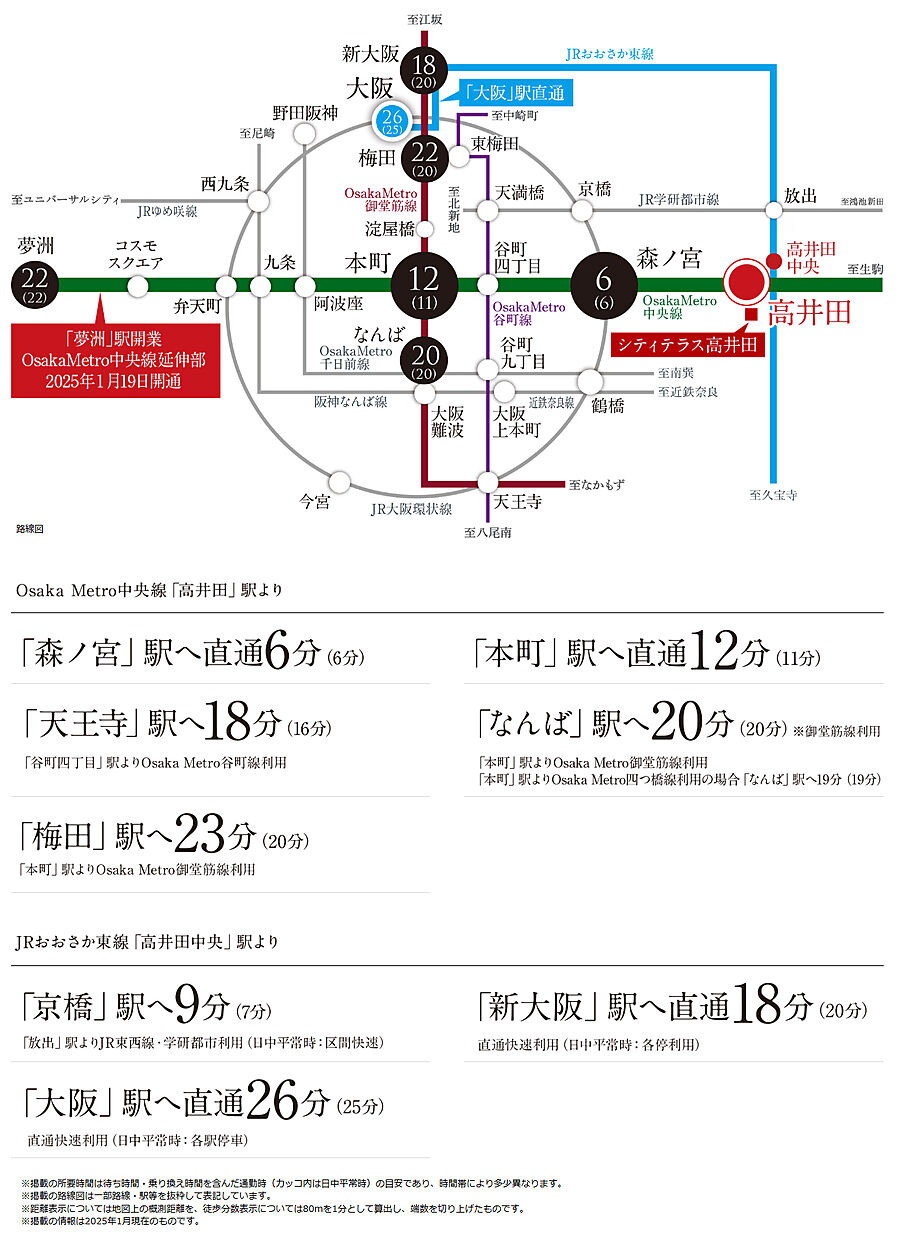 シティテラス高井田：交通図