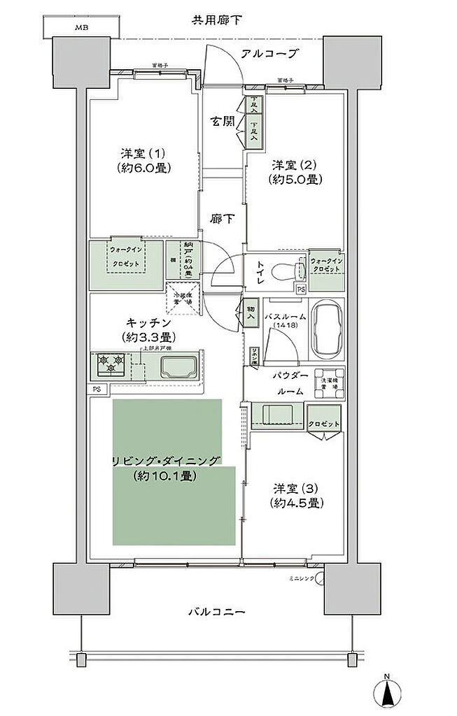 シティテラス高井田 間取り B1-標準