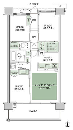 シティテラス若江岩田 間取り B-D3'-標準