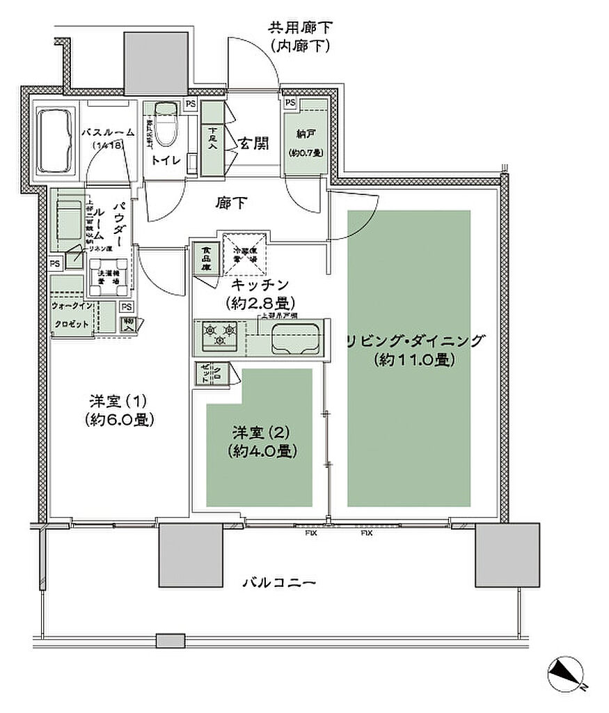 シティタワー千住大橋 間取り N