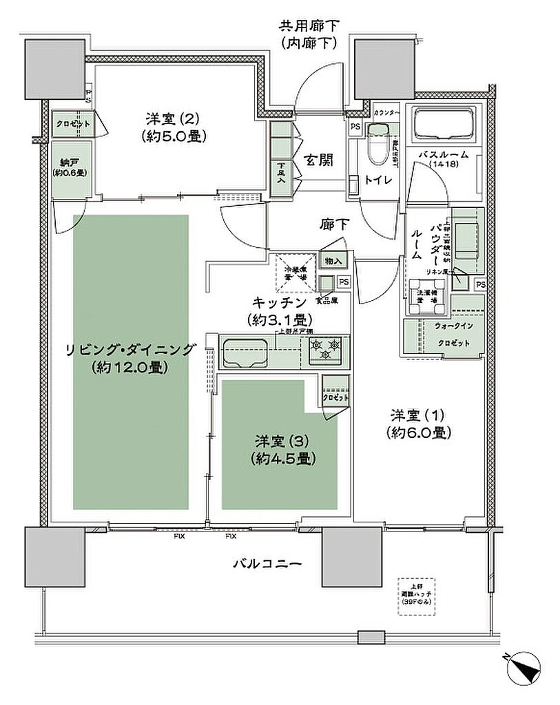 シティタワー千住大橋 間取り B