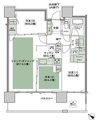 シティタワー千住大橋 間取り B
