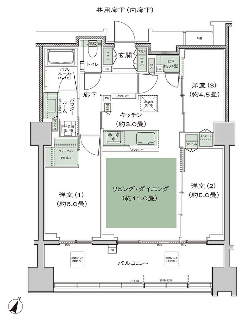 シティハウス横浜 間取り F