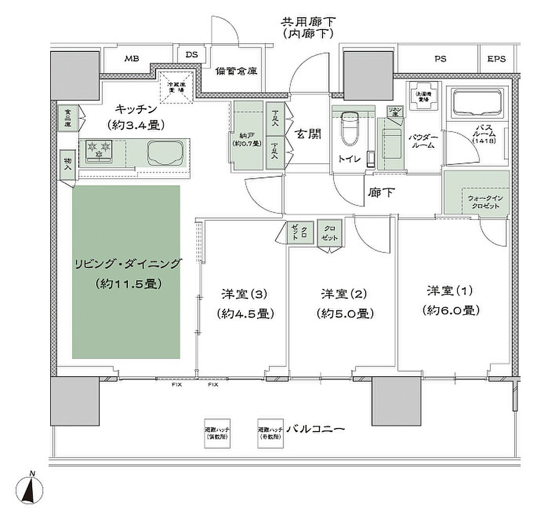 シティタワーズ板橋大山サウスタワー 間取り S-B’