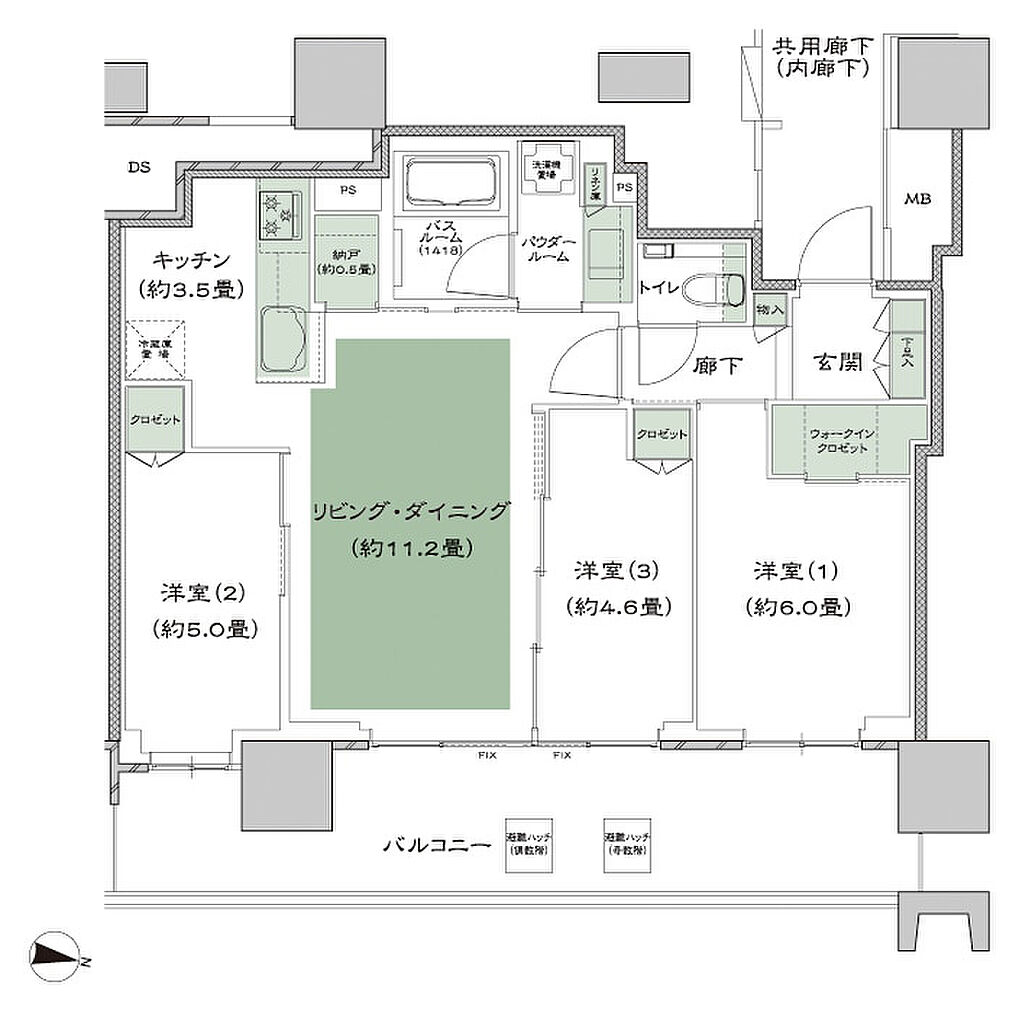 シティタワーズ板橋大山サウスタワー 間取り S-H