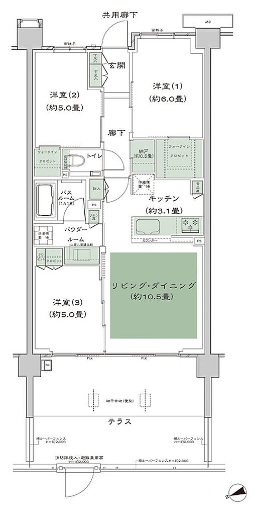 シティテラス善福寺公園 間取り A-B2't