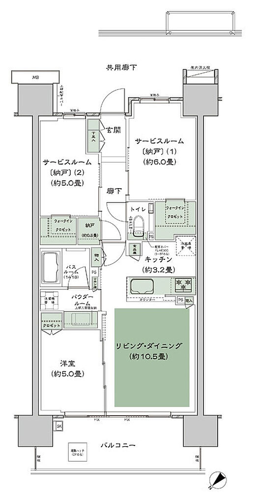 シティテラス赤羽THE EAST 間取り A-B1a