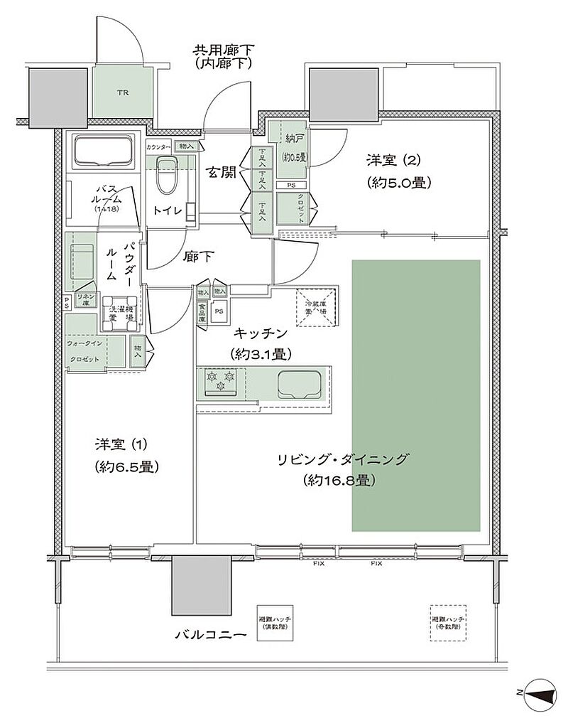シティタワー綾瀬 間取り Q_LD拡大