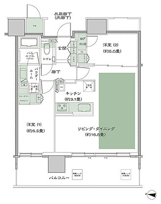 シティタワー綾瀬 間取り Q_LD拡大