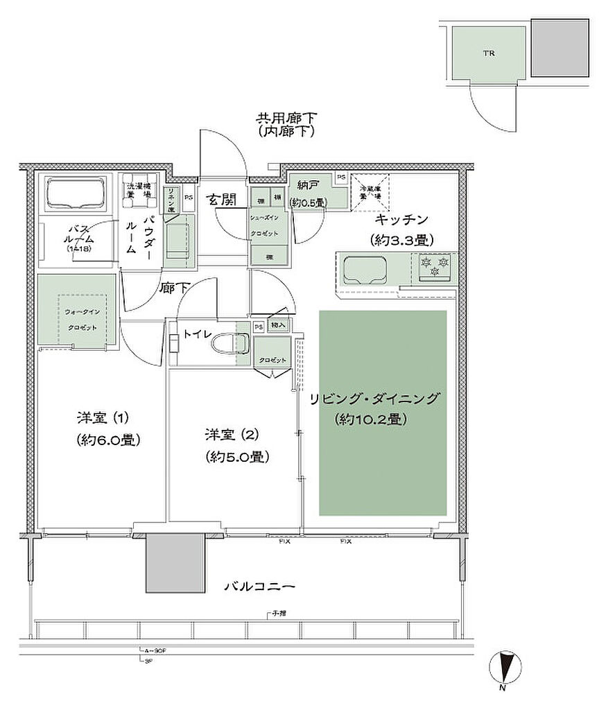シティタワー綾瀬 間取り N2