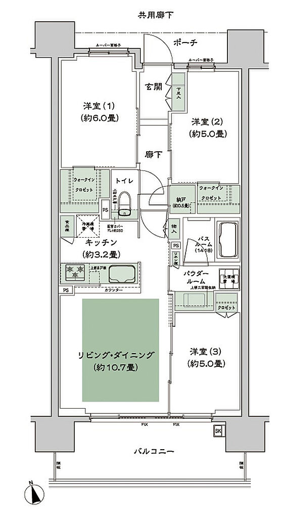 シティハウス西田辺 間取り C