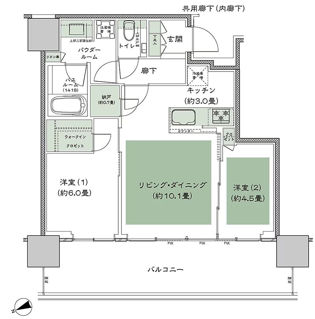 グランドシティタワー池袋 間取り NW-55H-標準