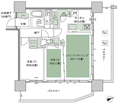 グランドシティタワー池袋 間取り E-60C-標準