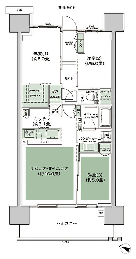 シティテラス中央林間 間取り B2