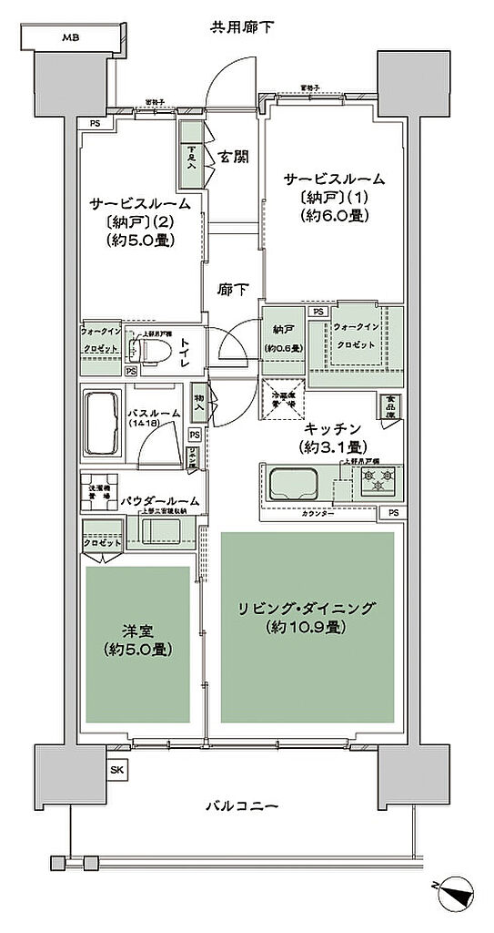 シティテラス中央林間 間取り B5