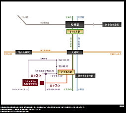 シティタワー札幌すすきの アクセス図