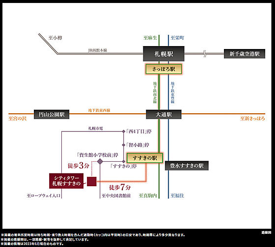 シティタワー札幌すすきの アクセス図