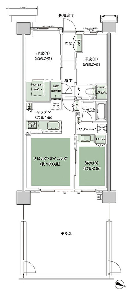 シティテラス登戸 間取り H1b't