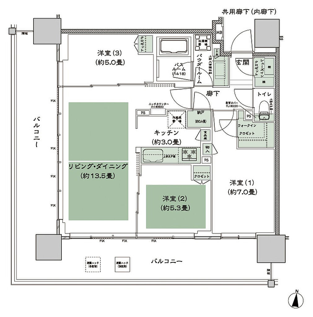 シティタワー古川橋 間取り F-3