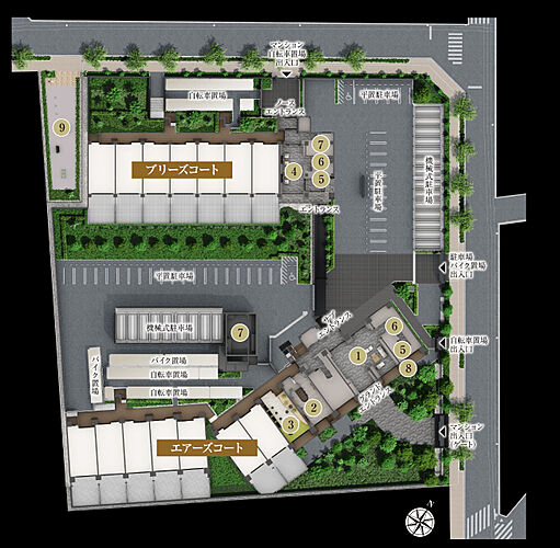 シティテラス下丸子 敷地配置イラスト