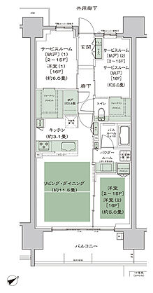 シティタワー名古屋東別院 間取り C1（16F）