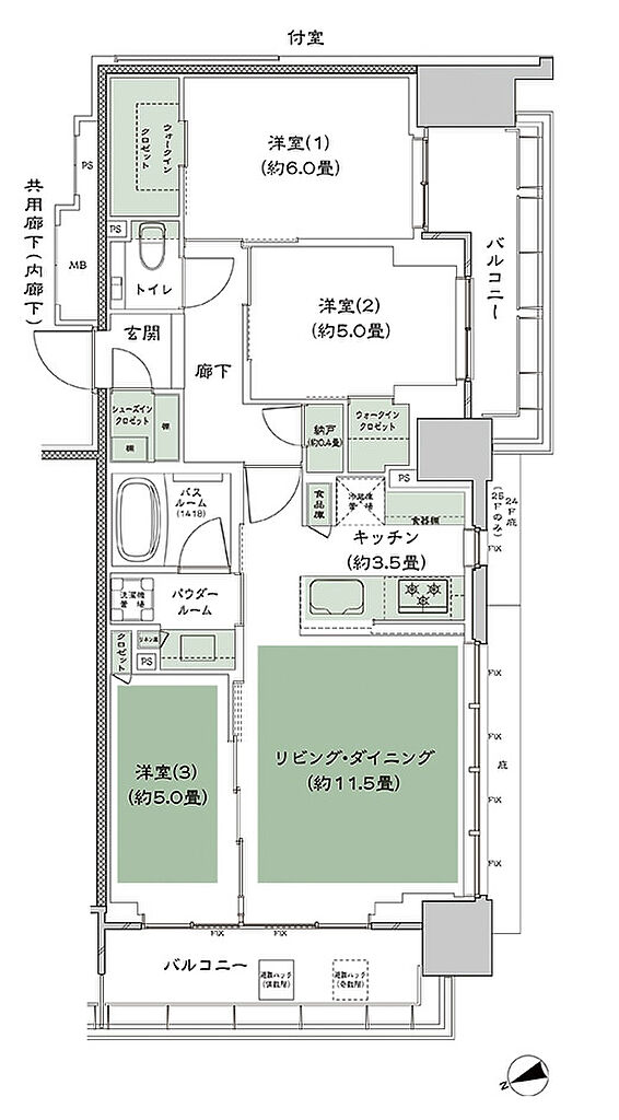 シティタワー東京田町 間取り H1-3