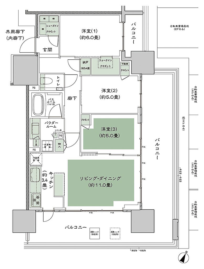 シティタワー錦糸公園 間取り E
