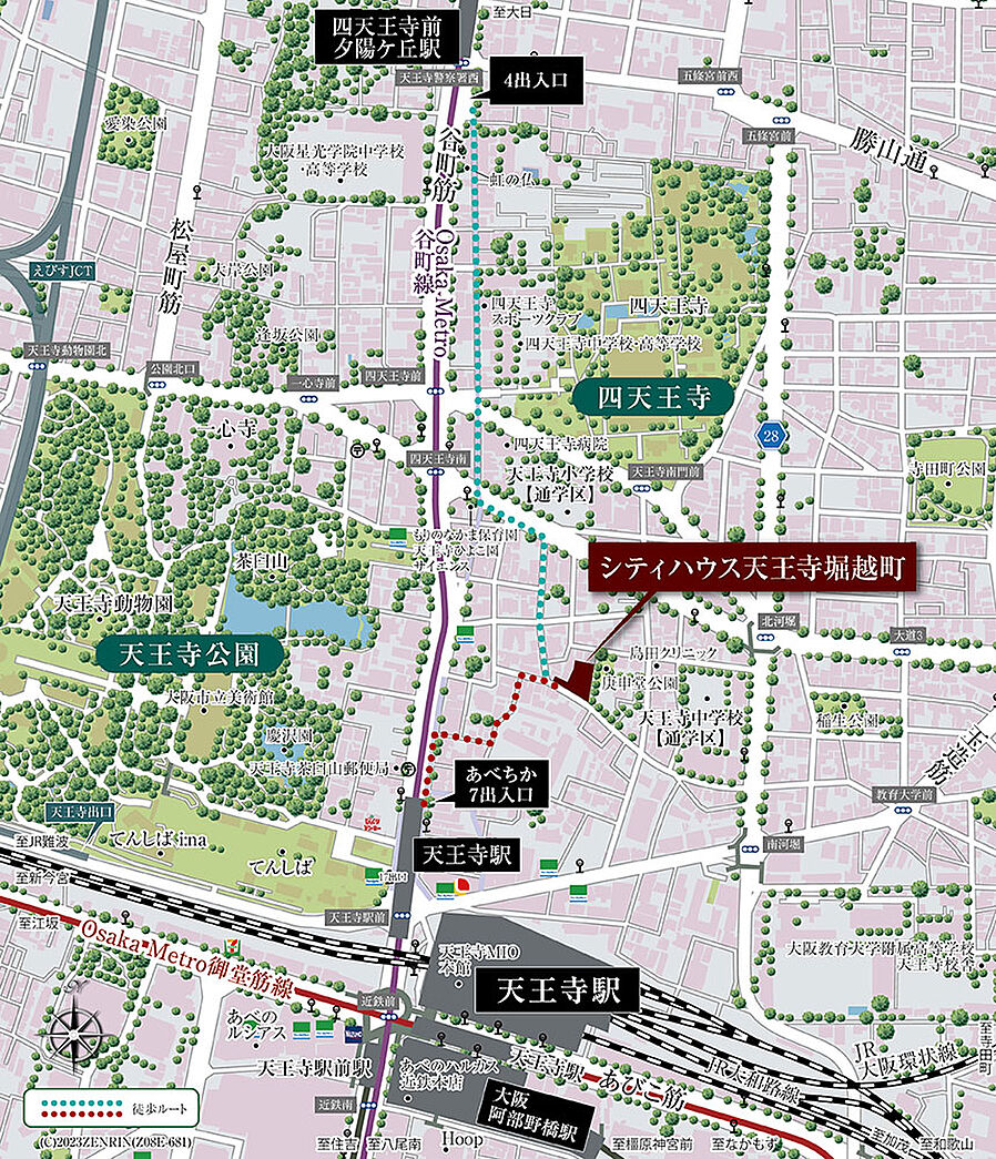 シティハウス天王寺堀越町：案内図